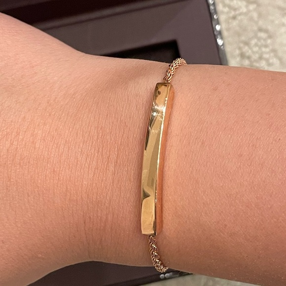 Monica Vinader Linear Chain Rose Gold Bracelet - Picture 4 of 5